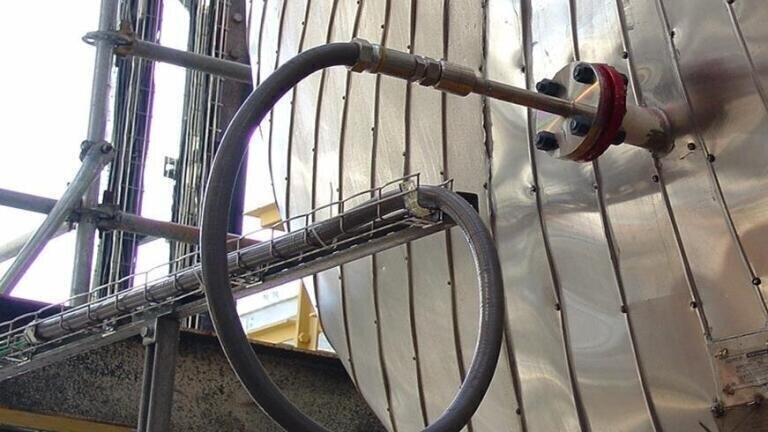 Figure 2: The SST Probe with a welded flange is installed into the side of a pressurised reaction vessel.
